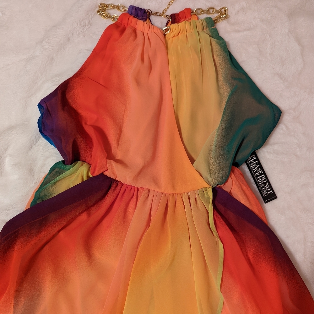 Rainbow Draped Dress